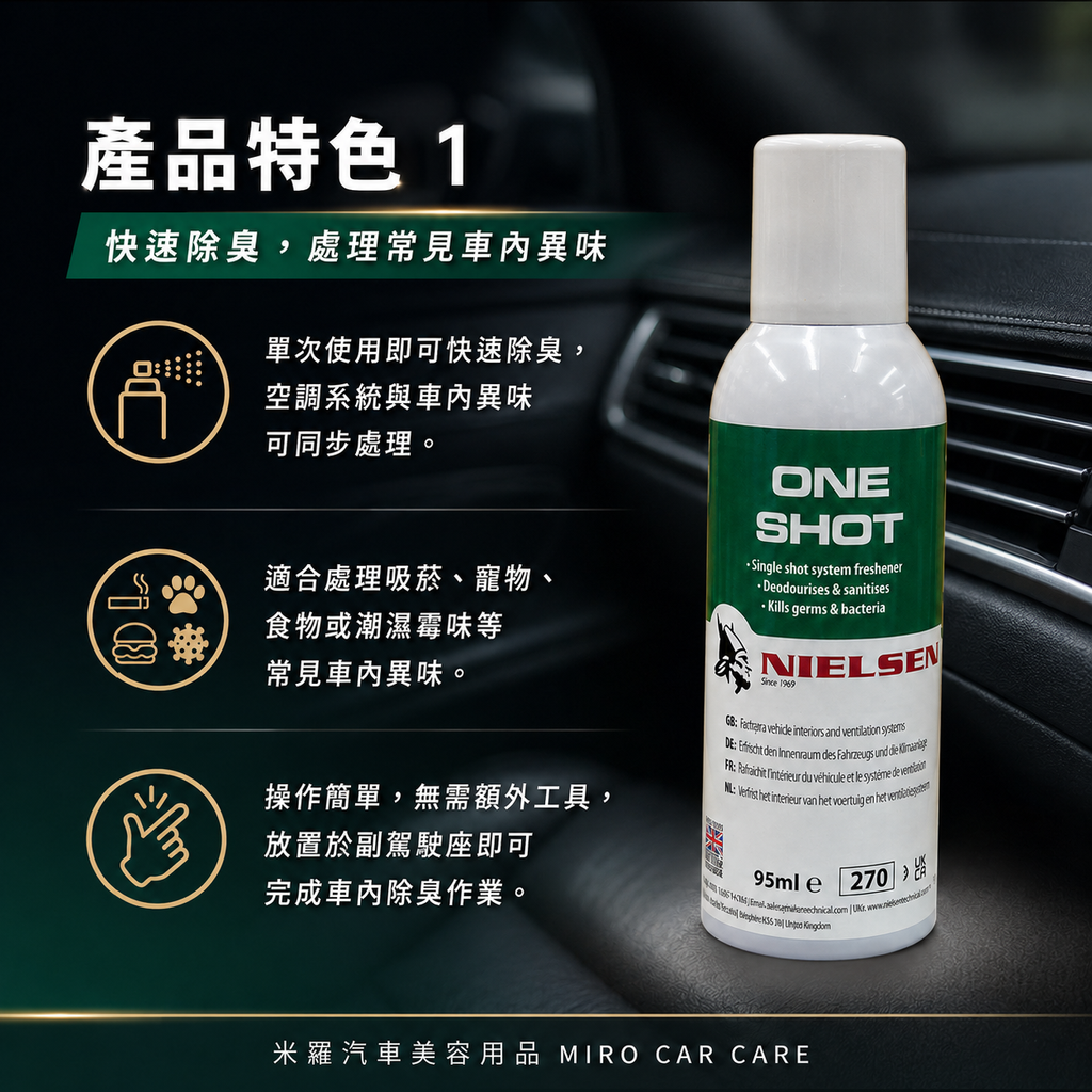 Nielsen ONE SHOT 除臭噴霧 95ml_產品特色1