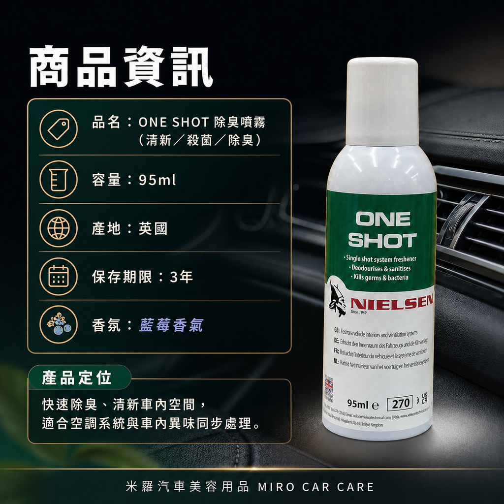 Nielsen ONE SHOT 除臭噴霧 95ml_商品資訊