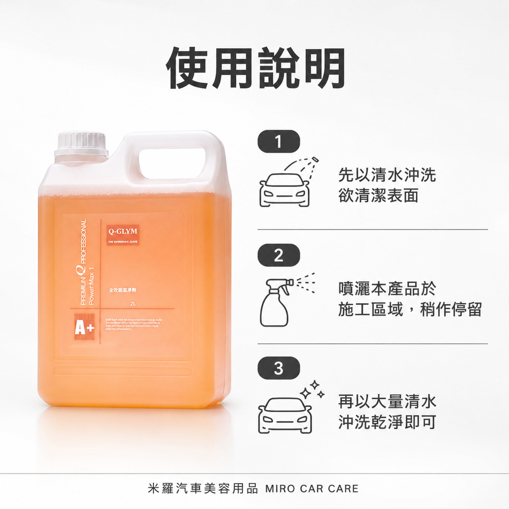 Q‑GLYM 多功能萬用清潔劑 2L_使用說明
