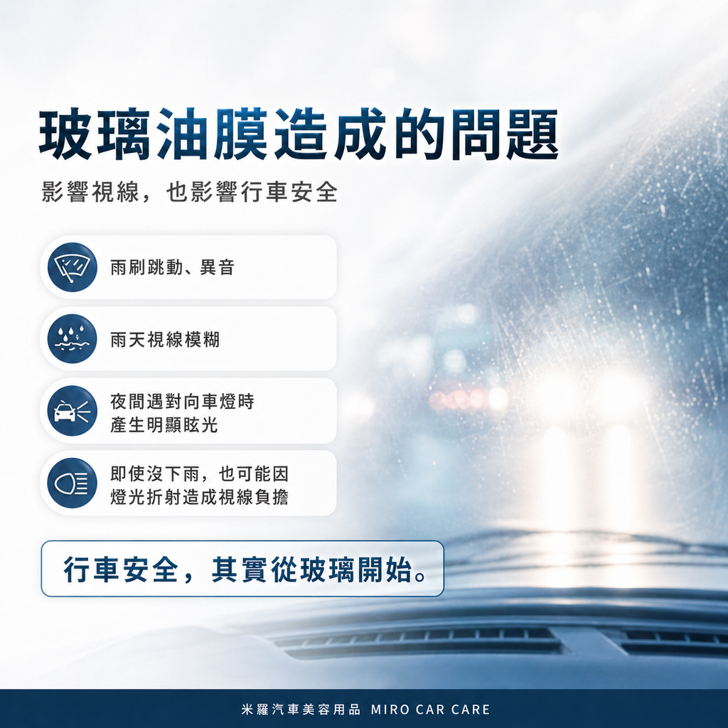 Q-GLYM 玻璃油膜清潔乳劑 500ml_玻璃油膜造成的問題