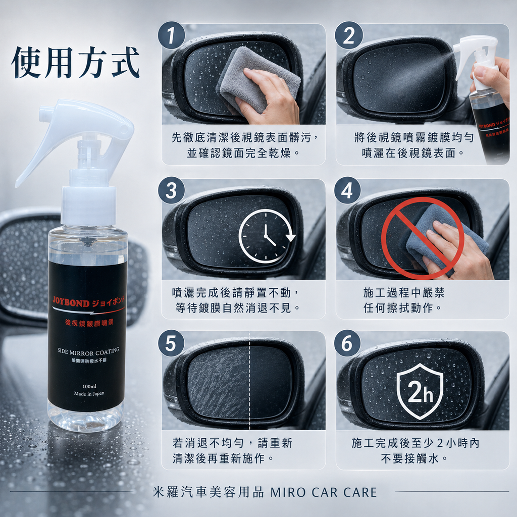 JOYBOND 後視鏡噴霧鍍膜_使用方式