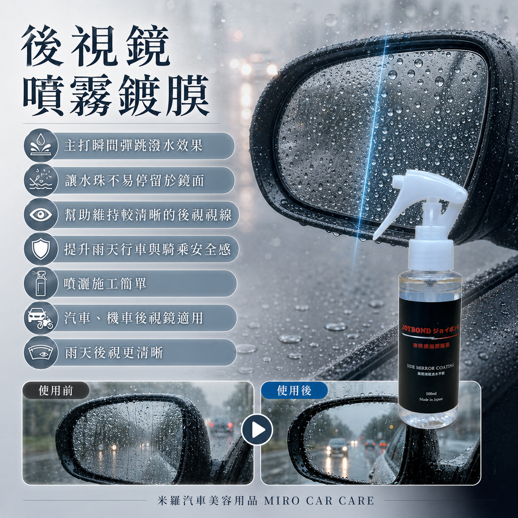 JOYBOND 後視鏡噴霧鍍膜_產品說明