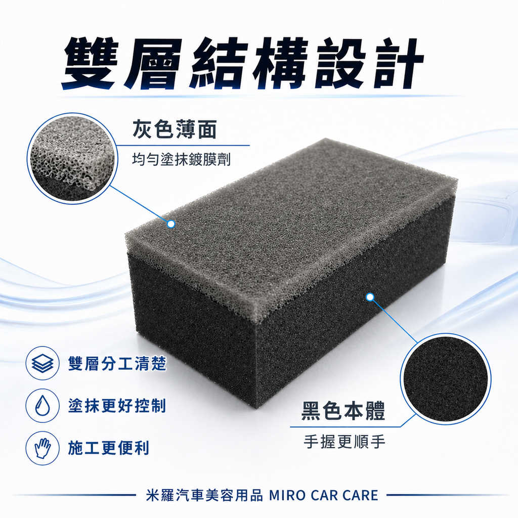 鍍膜海綿 80x40x25mm_雙層結構設計