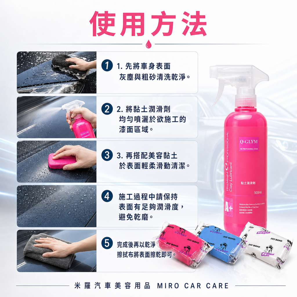 Q-GLYM 黏土潤滑劑 500ml_使用方法