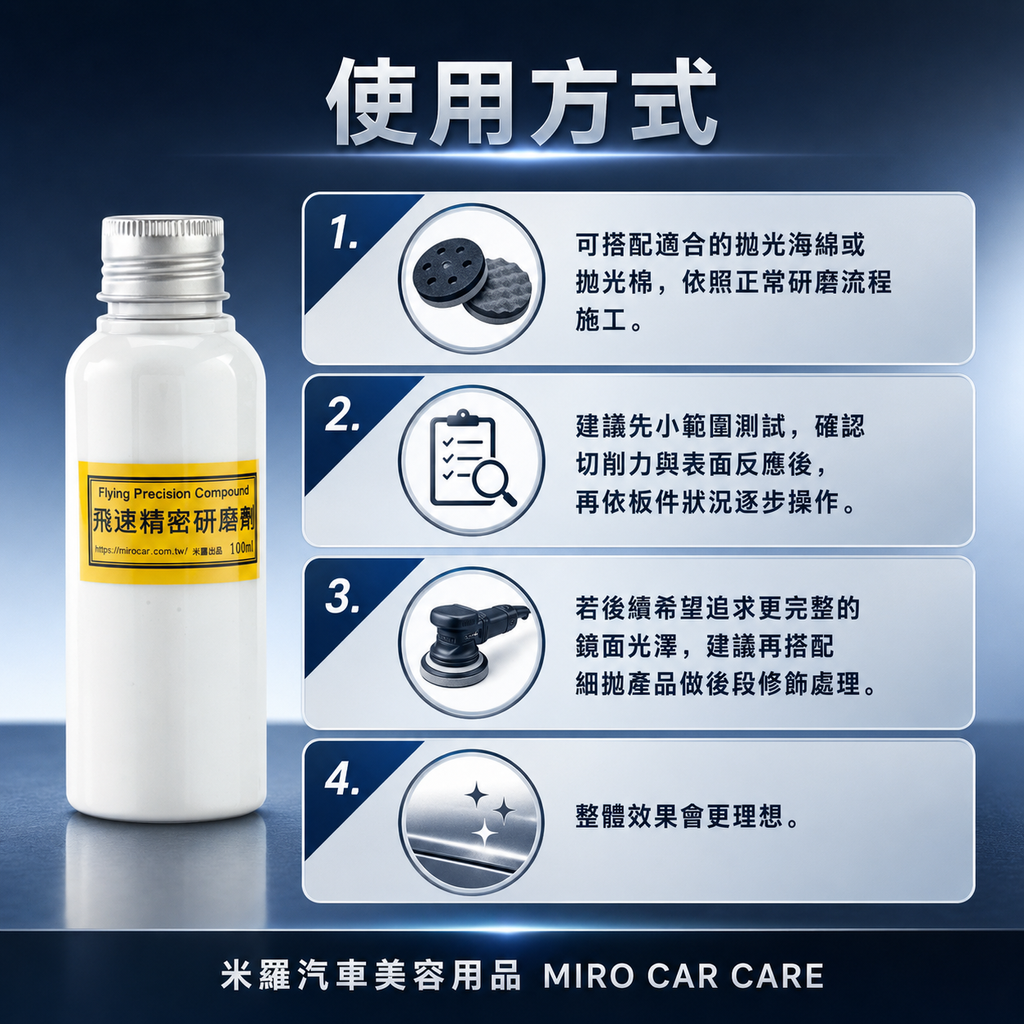 Q-GLYM 飛速精密研磨劑 100ml_使用方式