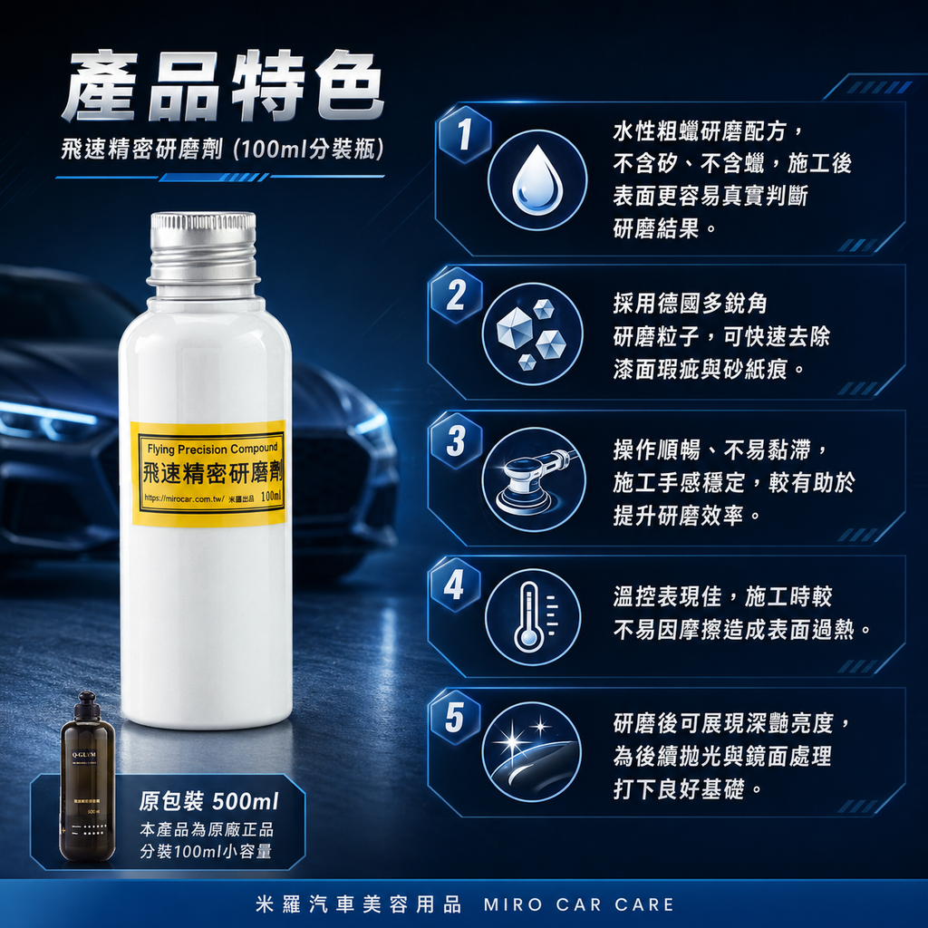 Q-GLYM 飛速精密研磨劑 100ml_產品特色