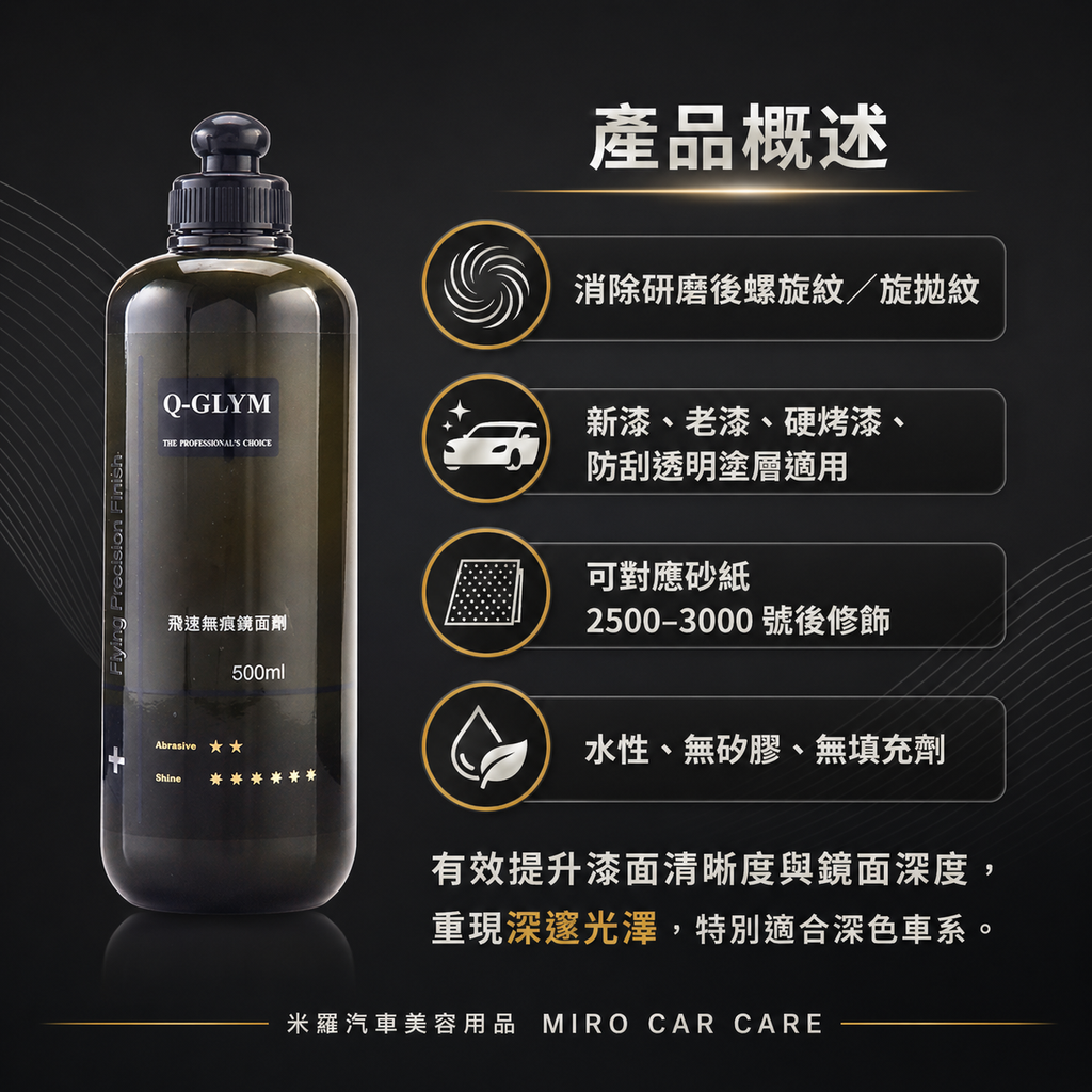 Q-GLYM 飛速無痕鏡面劑 500ml_產品概述