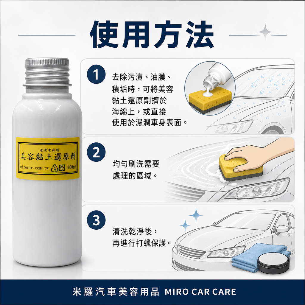 美容黏土還原劑 100ml_使用方法1-3