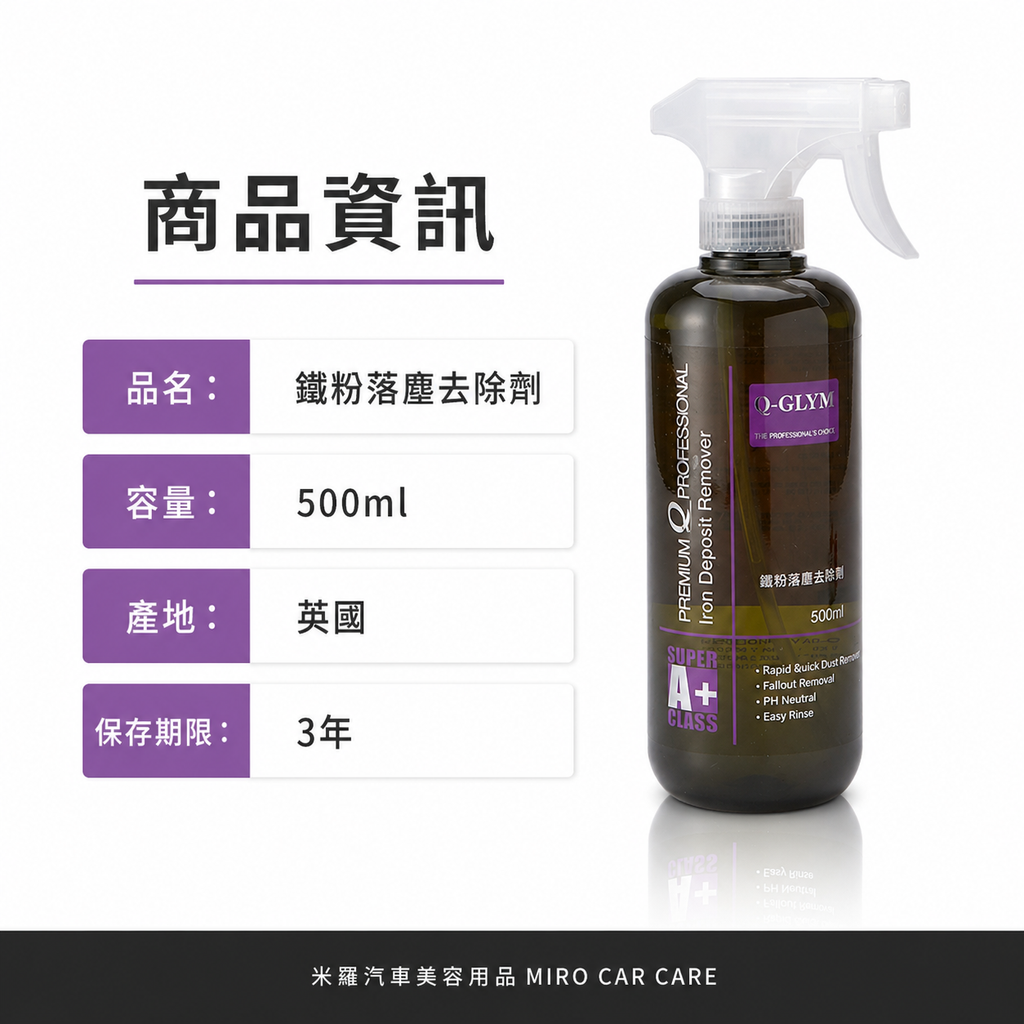 Q-GLYM 鐵粉落塵去除劑 500ml_商品資訊