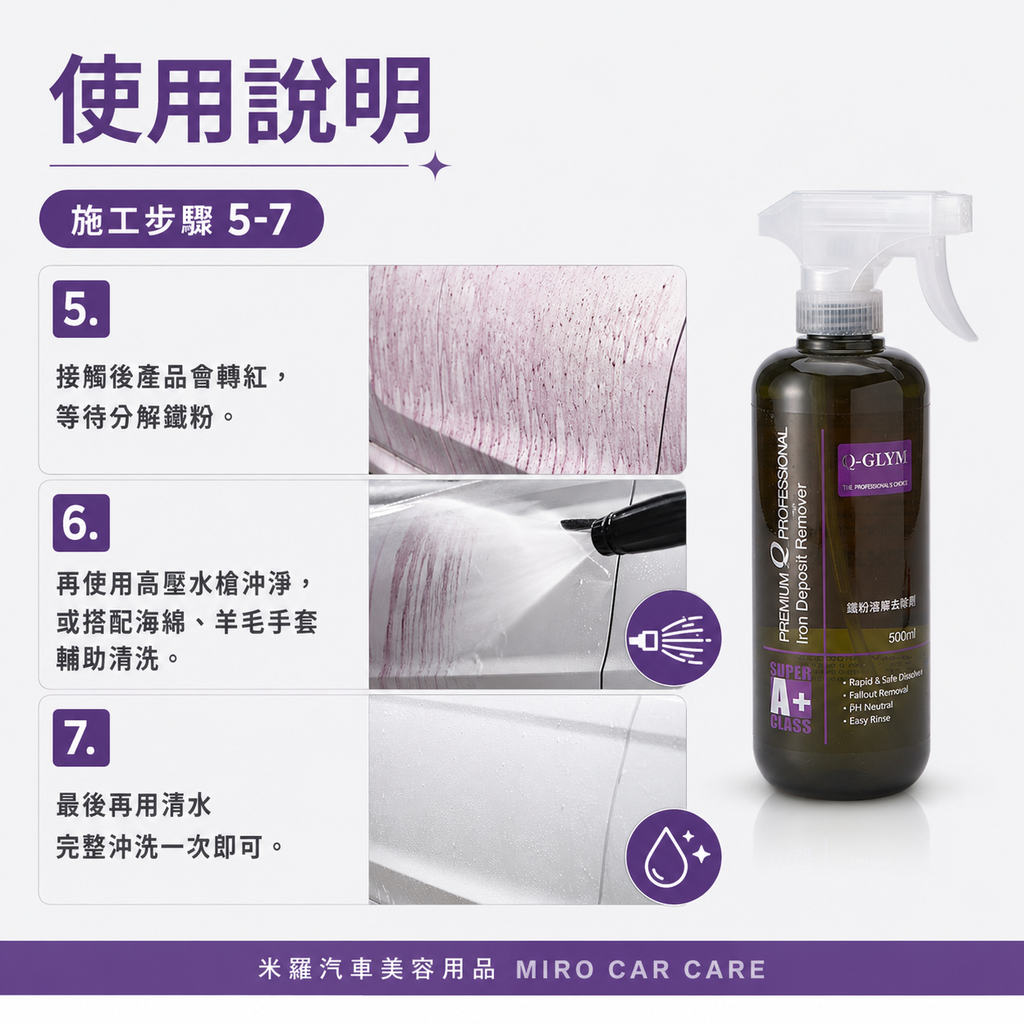 Q-GLYM 鐵粉落塵去除劑 500ml_使用說明5-7