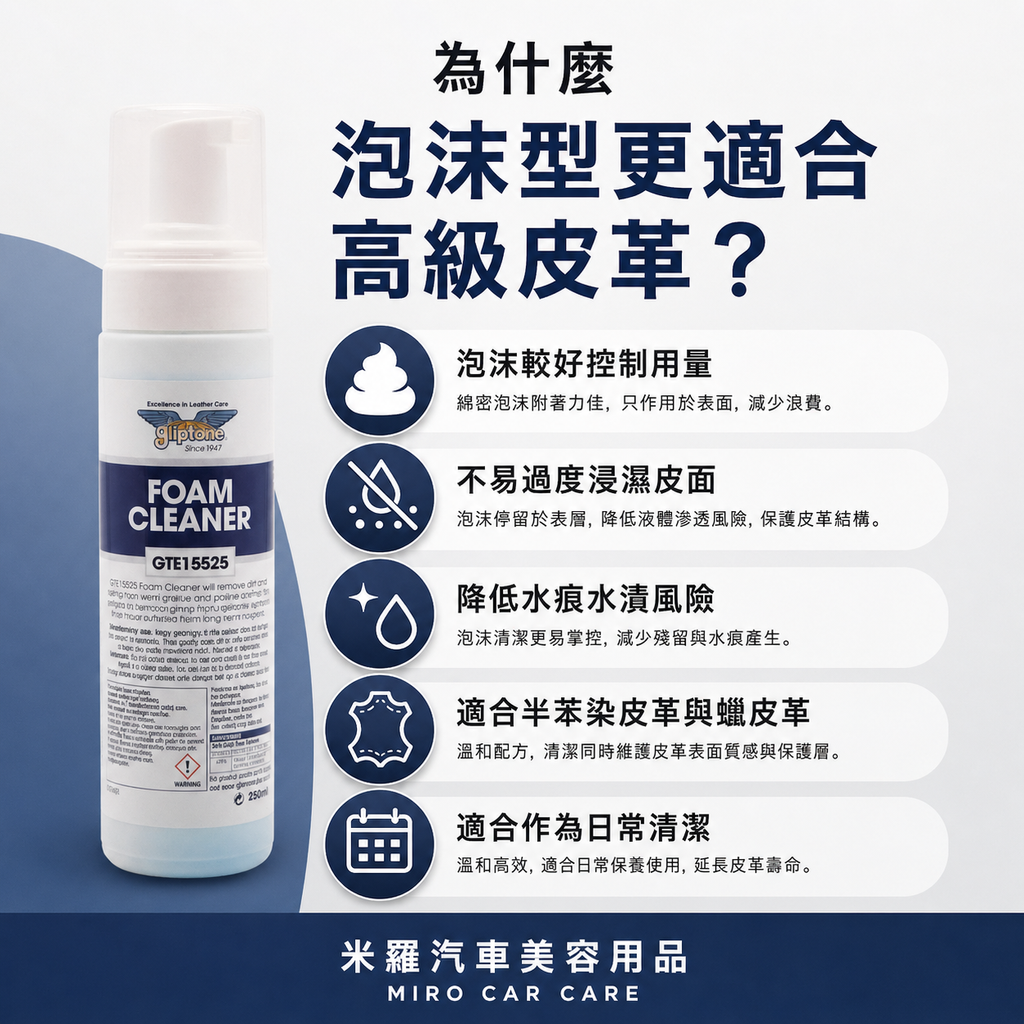Gliptone Foam Cleaner 皮革泡沫清潔劑_為什麼泡沫型更適合高級皮革