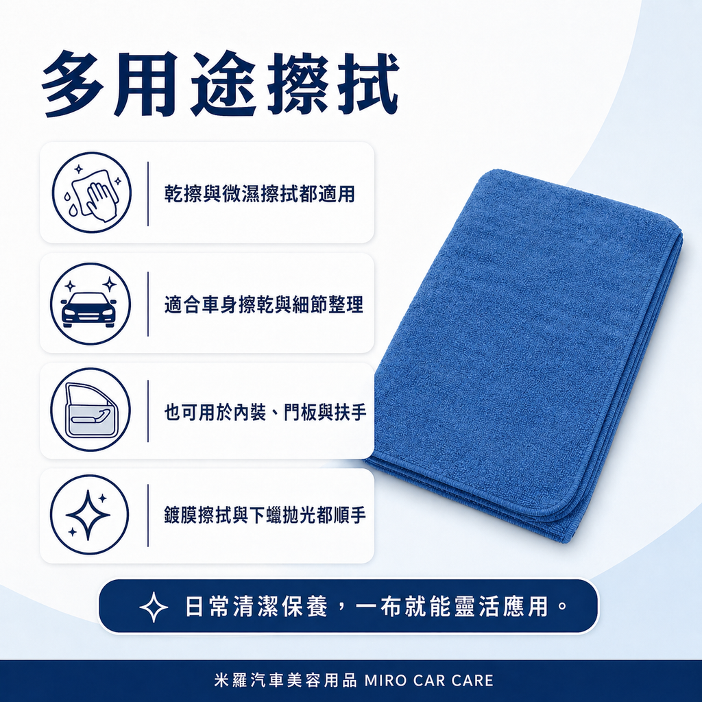 MIT 台灣製 藍色超細纖維擦拭布 30x60cm_多用途擦拭