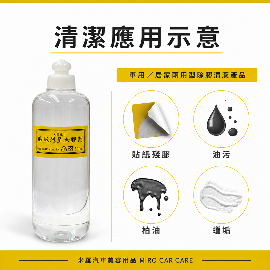 貼紙剋星除膠劑 500ml_清潔應用示意