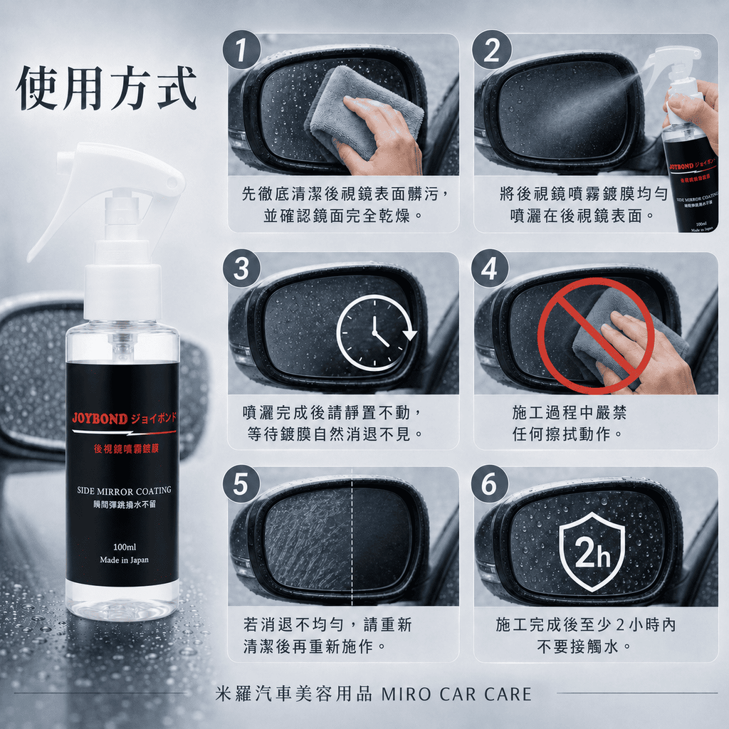 JOYBOND 後視鏡噴霧鍍膜_使用方式