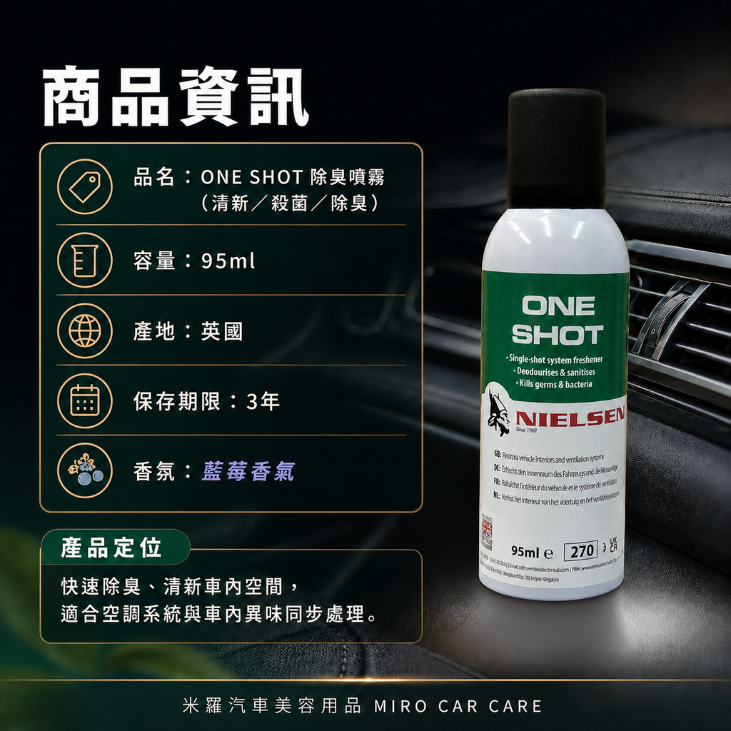 Nielsen ONE SHOT 除臭噴霧 95ml_商品資訊