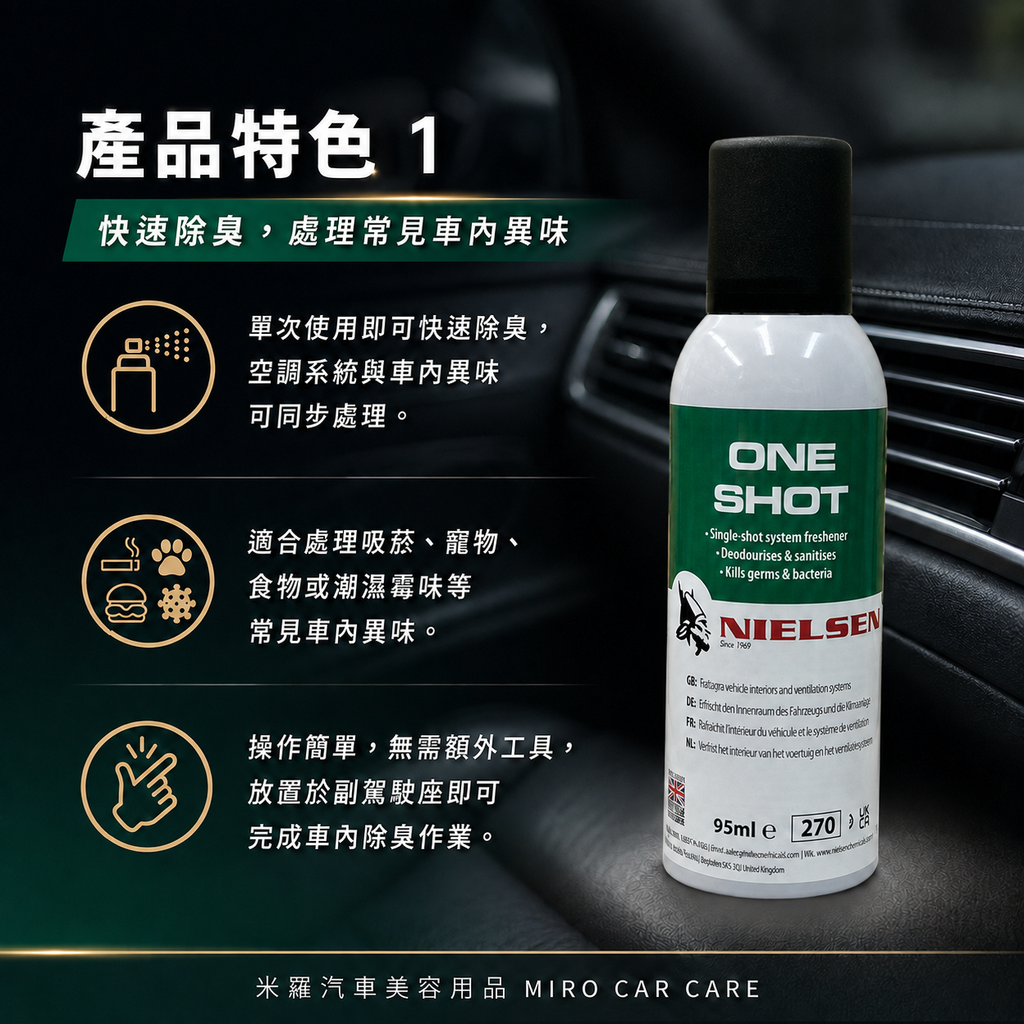Nielsen ONE SHOT 除臭噴霧 95ml_產品特色1