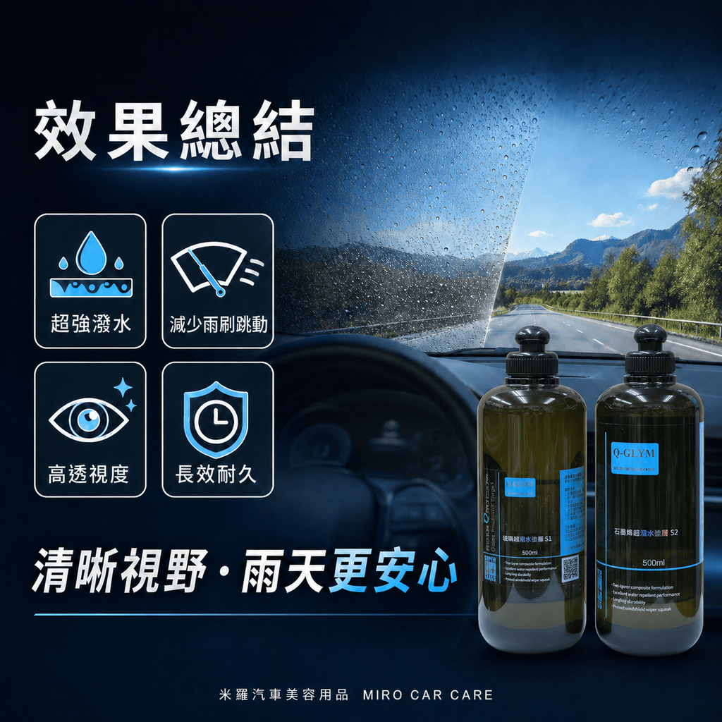 Q-GLYM 雙劑玻璃鍍膜 S1+S2_效果總結
