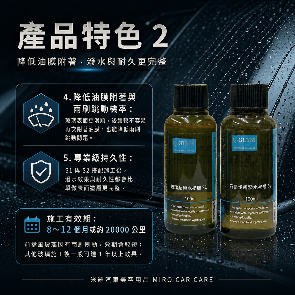 Q-GLYM 日本玻璃鍍膜 100ml_產品特色2
