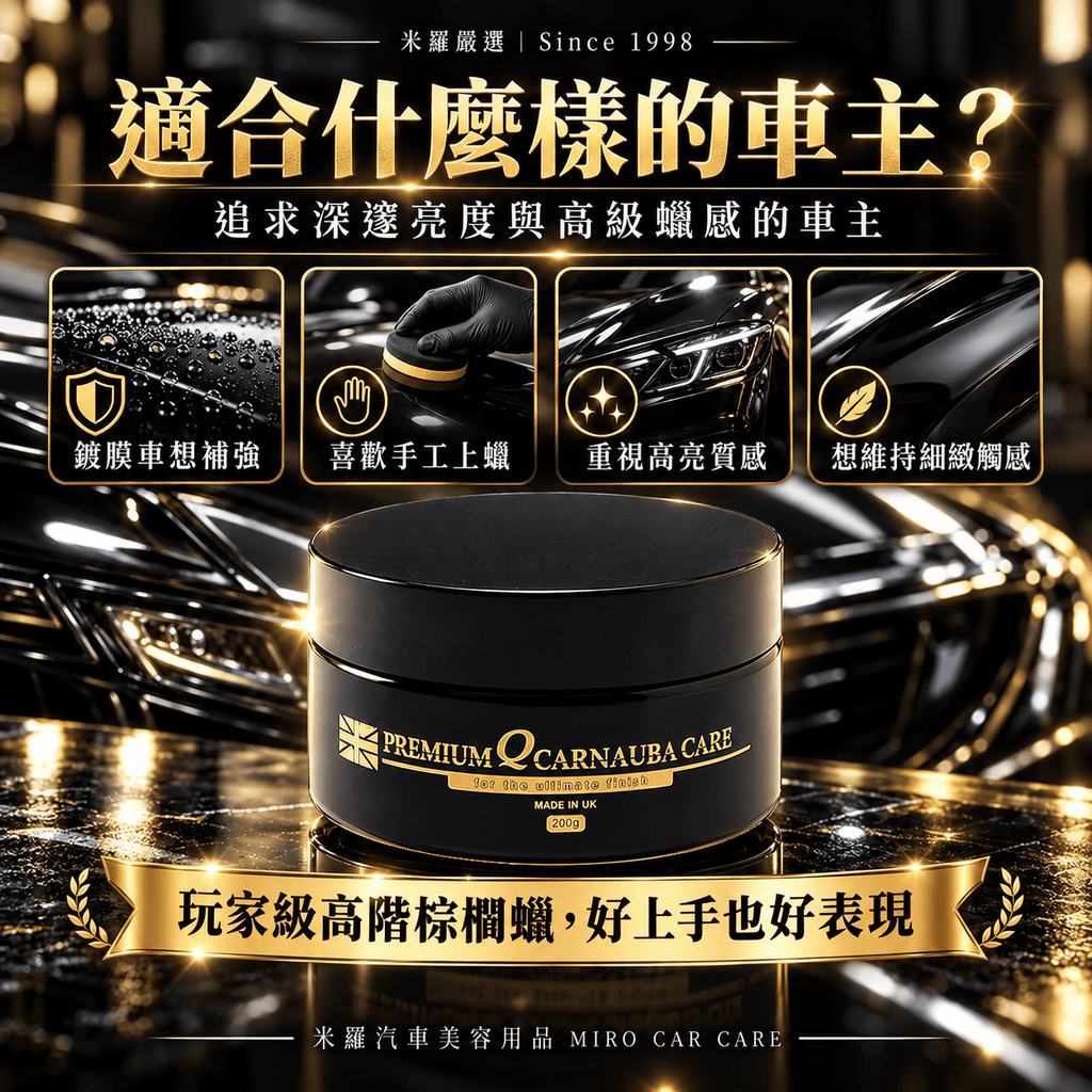Q-GLYM 石墨烯 T1 棕櫚蠟 200g_4適合什麼車主