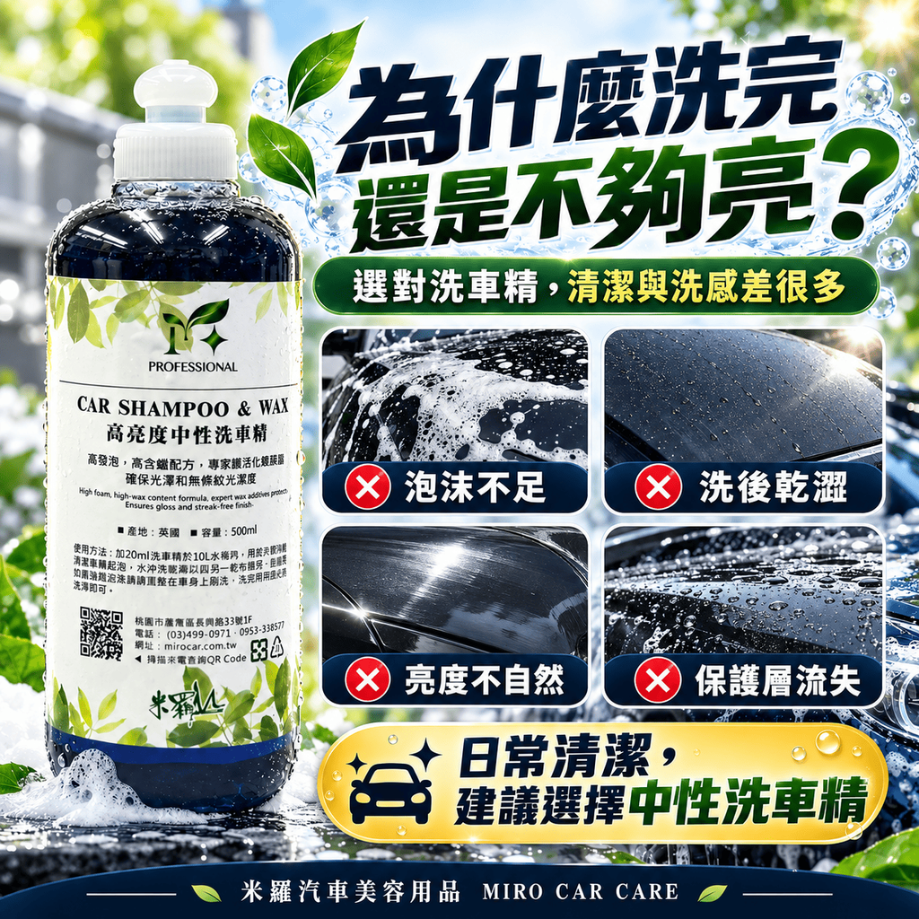 高亮度中性洗車精 500ml_3常見問題