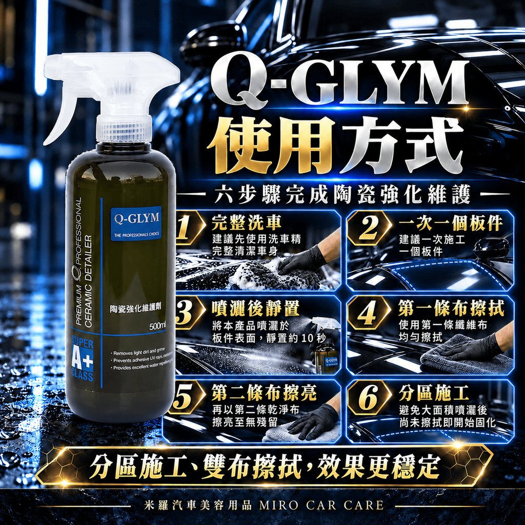 Q-GLYM 英國陶瓷強化維護劑 500m_7使用方式