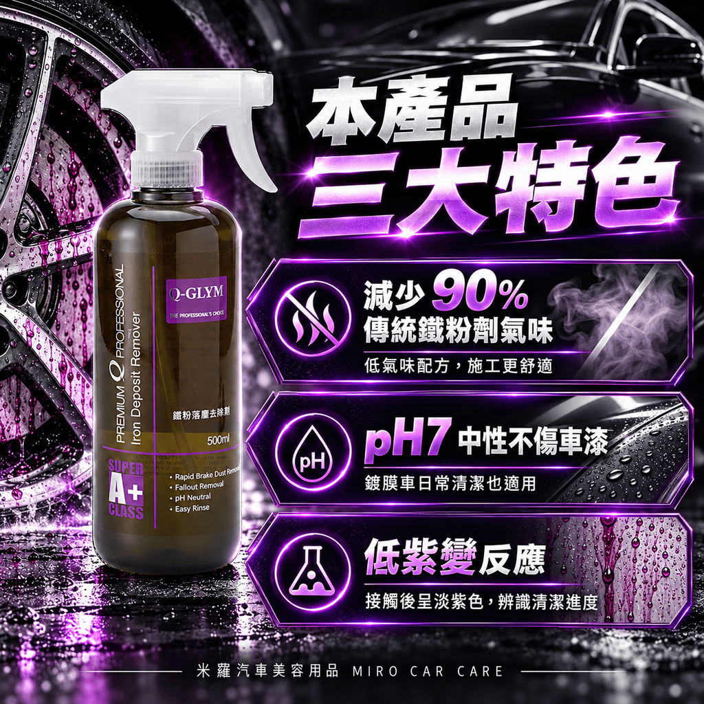Q-GLYM 鐵粉去除劑 500ml_2本產品三大特色