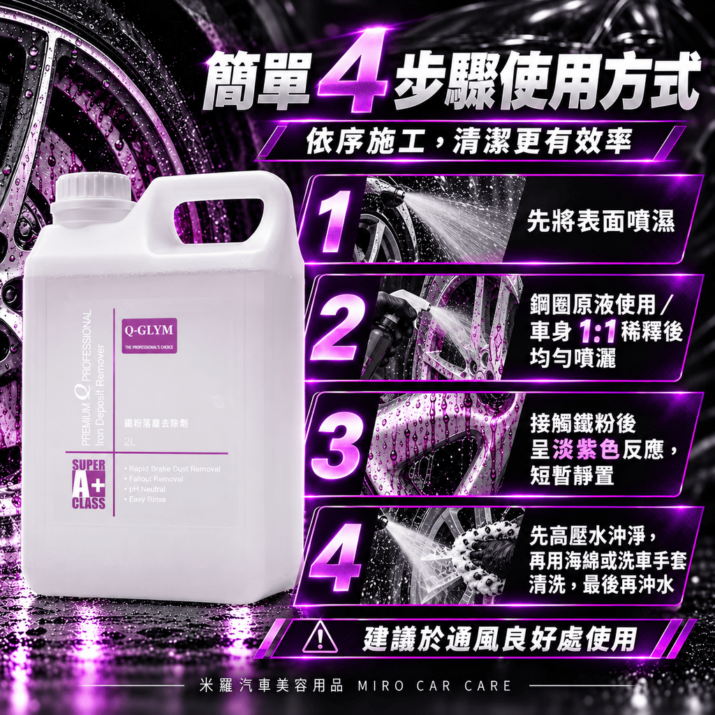 Q-GLYM 鐵粉去除劑 2L_6簡單 4 步驟使用方式