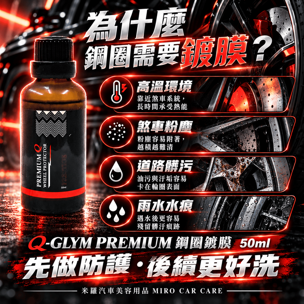 Q-GLYM PREMIUM 鋼圈鍍膜 50ml_4為什麼鋼圈需要鍍膜