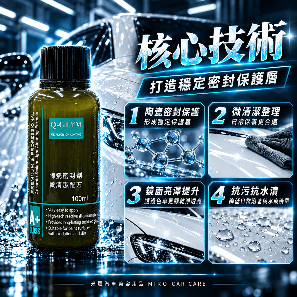 Q-GLYM 陶瓷密封劑 微清潔配方 100ml_4核心技術