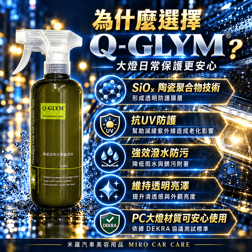 Q-GLYM 陶瓷技術大燈護理劑 500ml_3為什麼選擇Q-GLYM