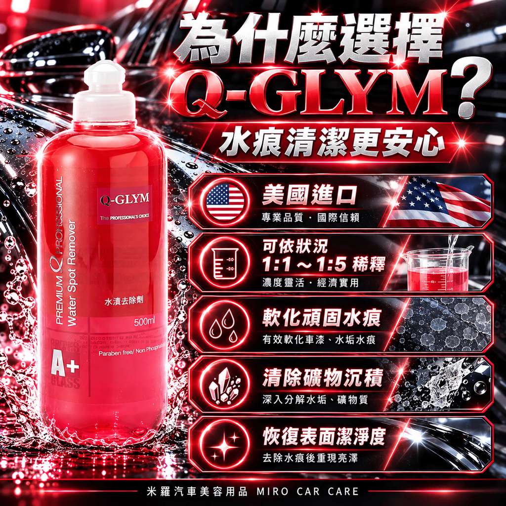 Q-GLYM 車漆水漬去除劑 500ml_3為什麼選擇 Q-GLYM