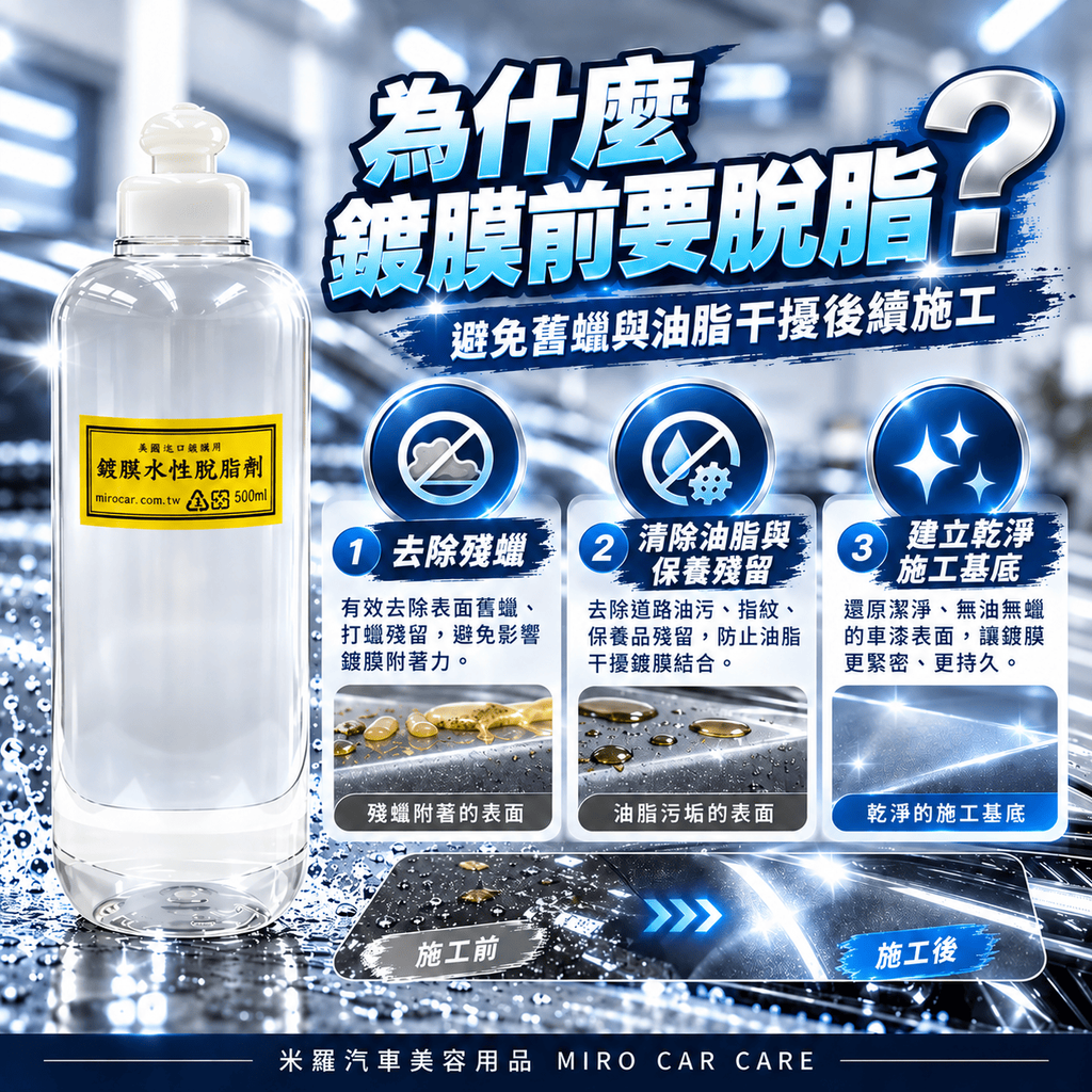 水性脫脂劑 500ml_3為什麼鍍膜前要脫脂