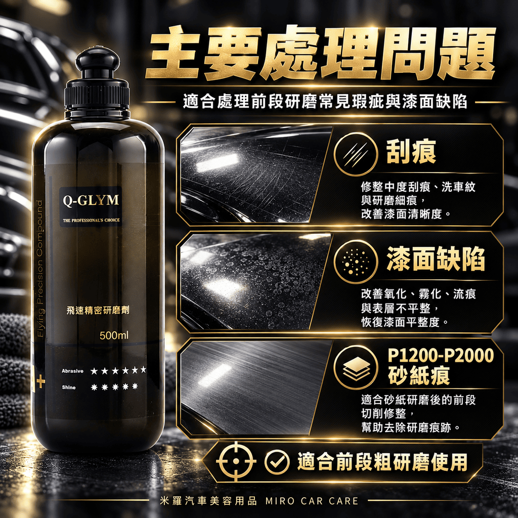 Q-GLYM 飛速精密研磨劑 500ml_3主要處理問題