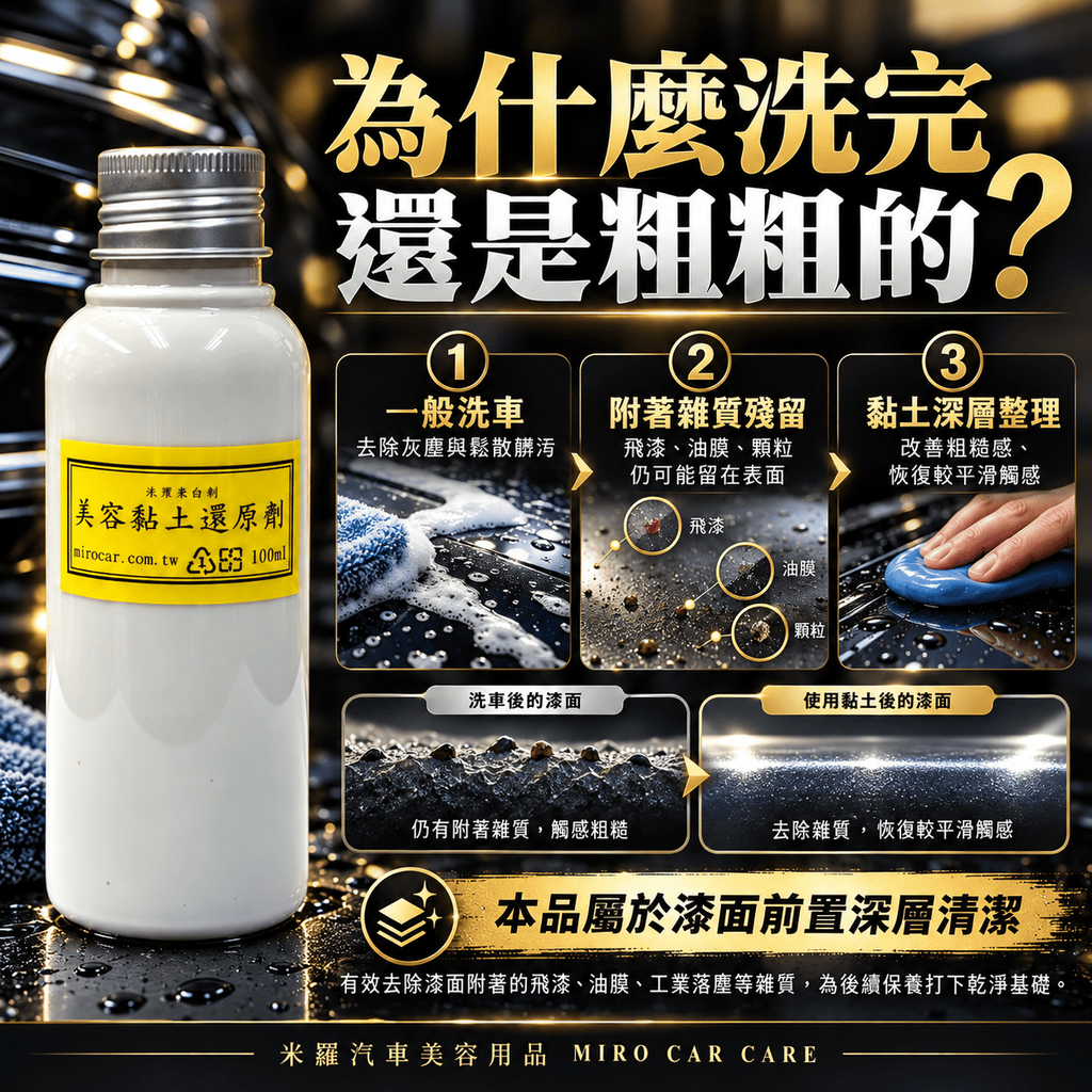 美容黏土還原劑 100ml_5漆面為什麼洗完還是粗粗的