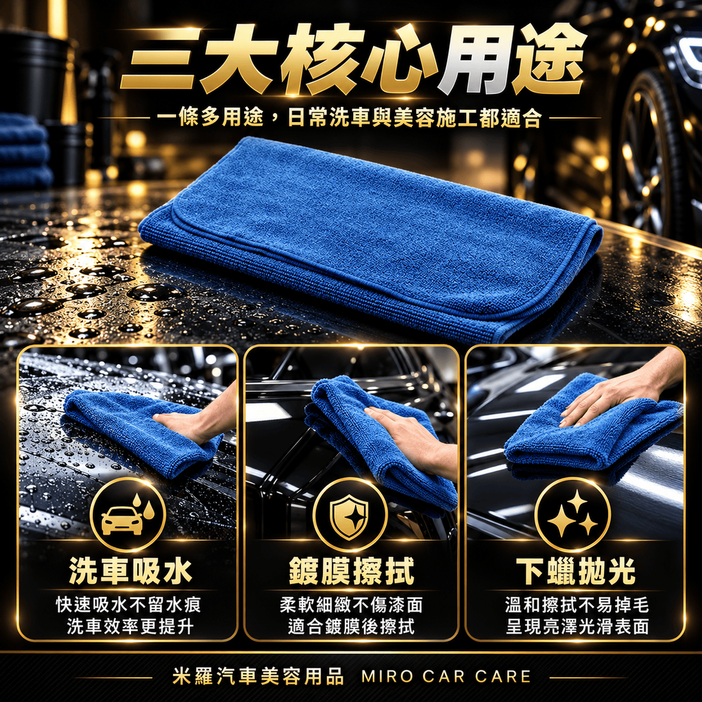 MIT 台灣製 藍色超細纖維擦拭布 30x60cm_5三大核心用途