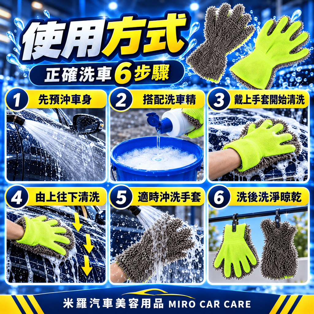 雪尼爾洗車手套 30x21cm_6使用方式