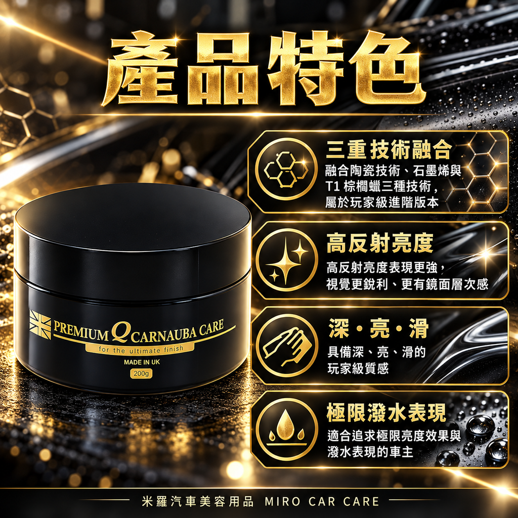 Q-GLYM 石墨烯 T1 棕櫚蠟 200g_3產品特色