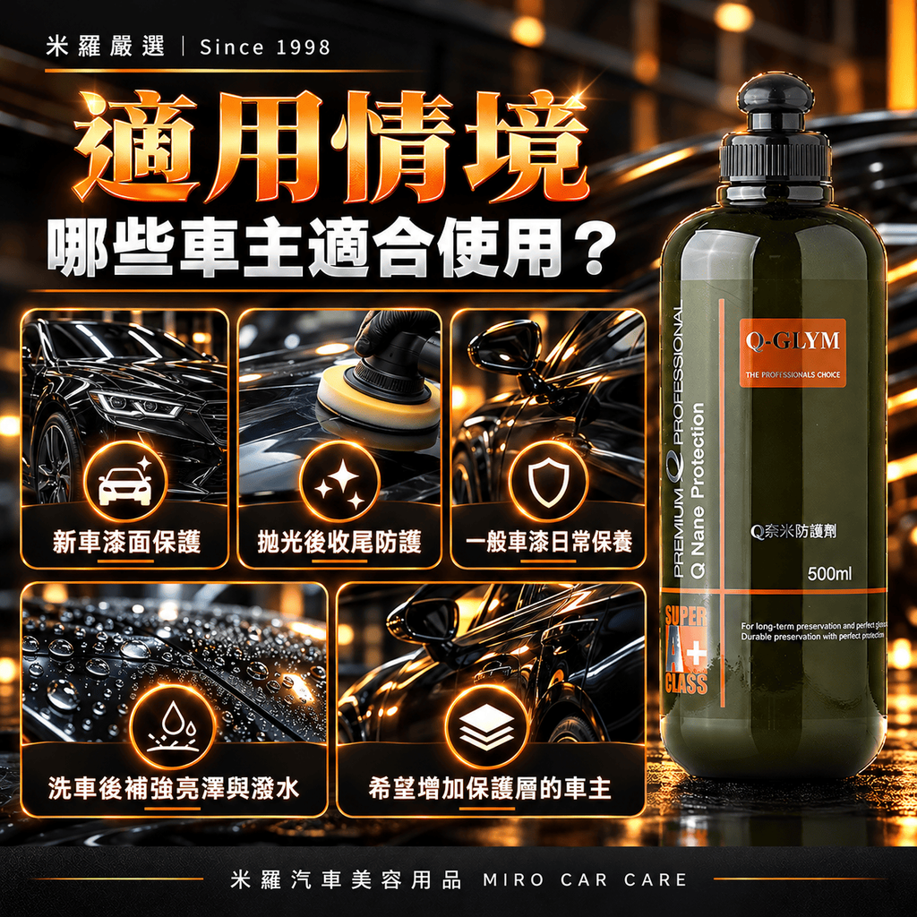 Q-GLYM Q奈米防護劑 500ml_6適用情境