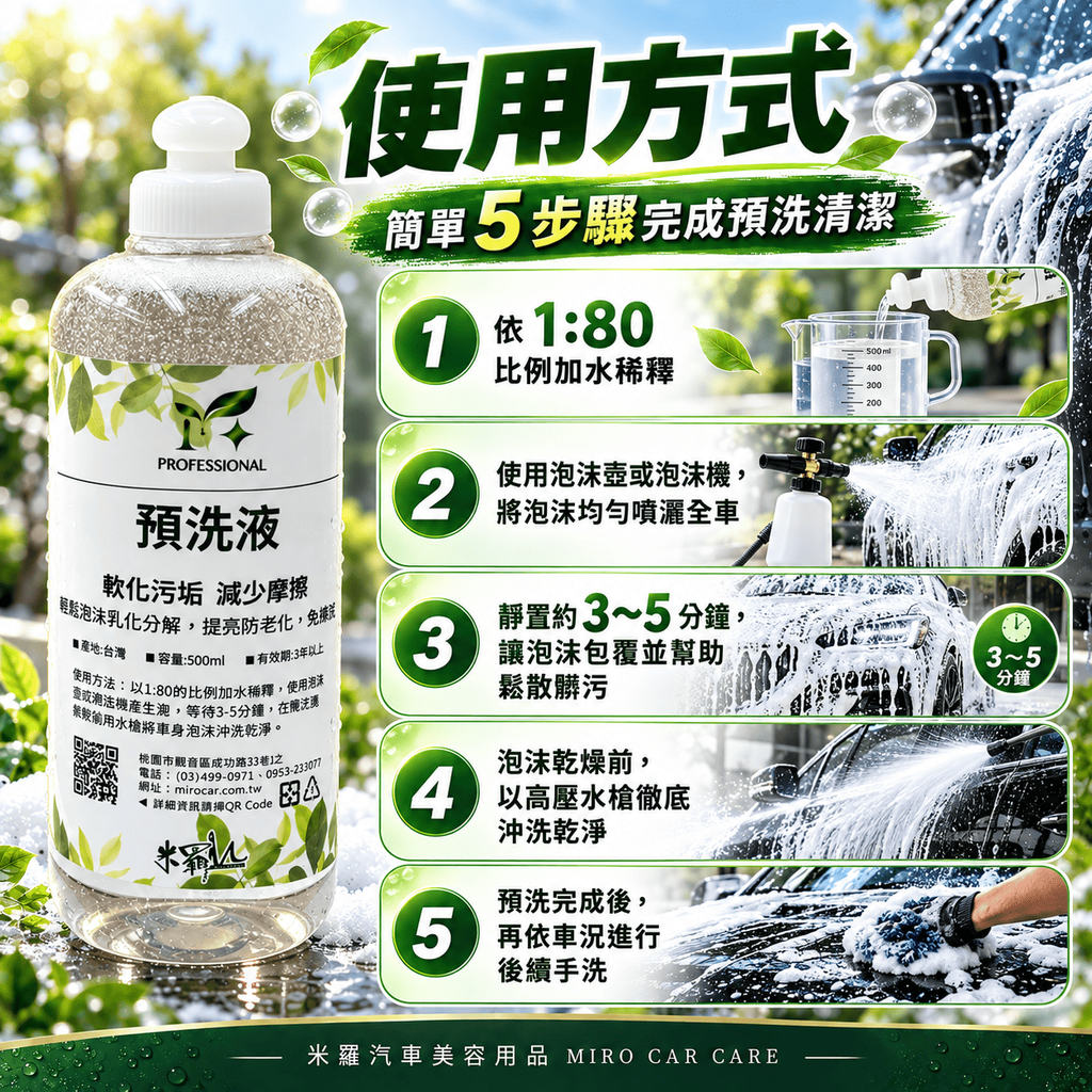 高泡沫汽車預洗液 500ml_7使用方式