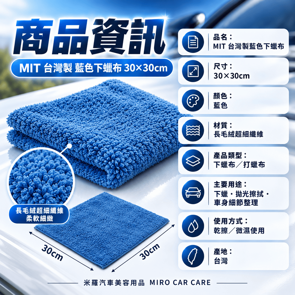 MIT 台灣製 藍色下蠟布 30x30cm_2商品資訊