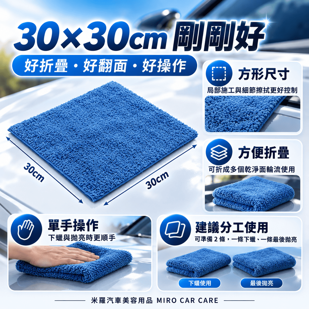 MIT 台灣製 藍色下蠟布 30x30cm_5尺寸30x30cm剛剛好
