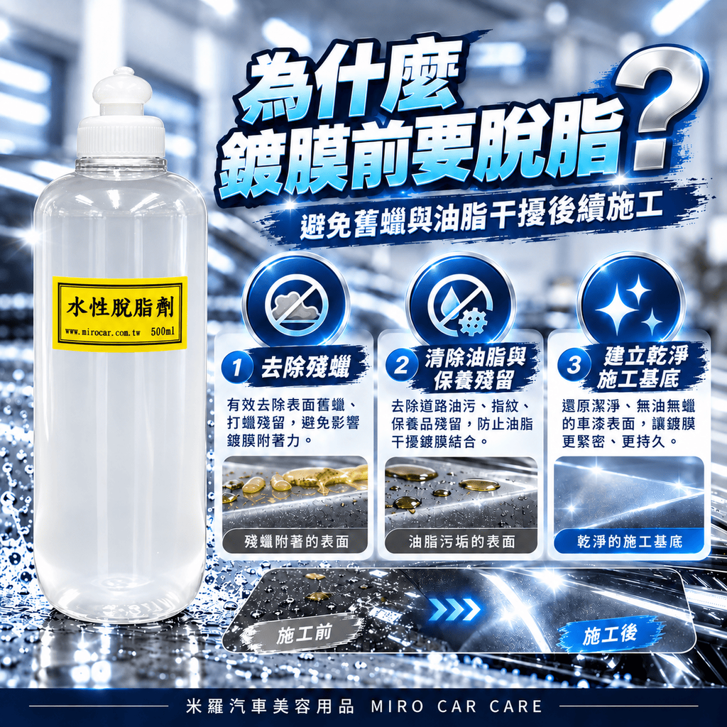 水性脫脂劑 500ml_3為什麼鍍膜前要脫脂