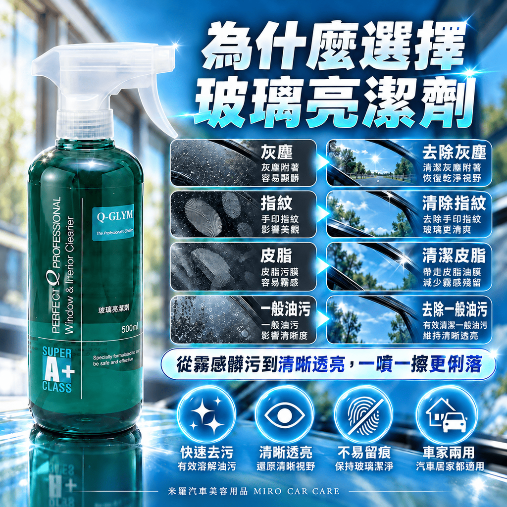 Q-GLYM 玻璃亮潔劑 500ml_5為什麼選擇玻璃亮潔劑