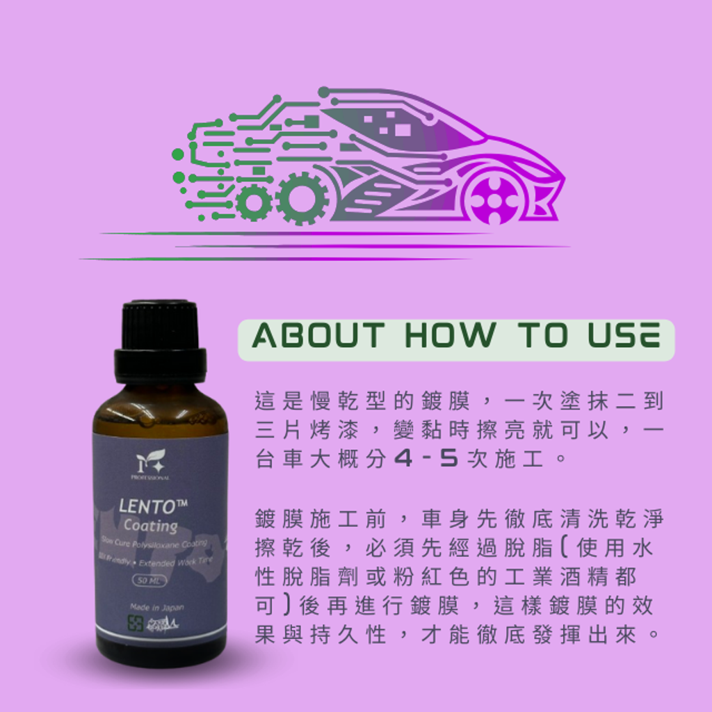 LENTO™ Coating(慢乾鍍膜操作方式)