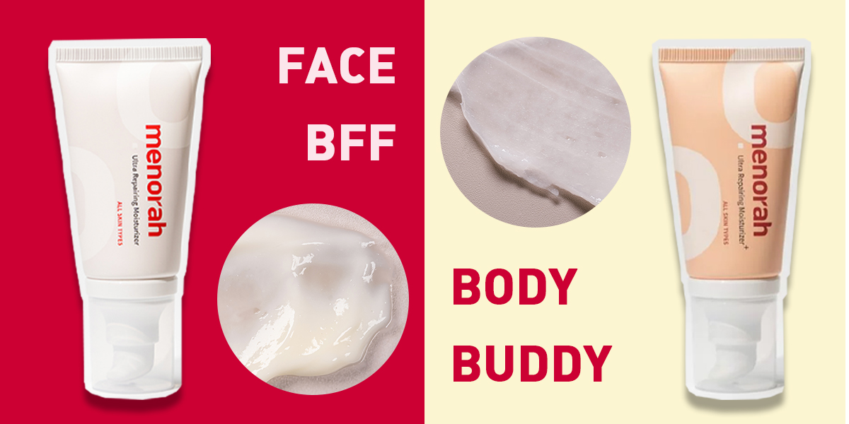 Texture comparison: Refreshing lotion-gel for face, Rich Plus cream for body