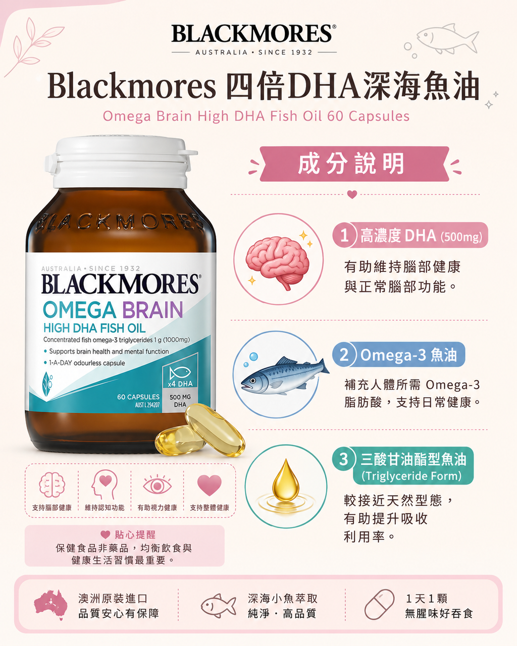 Blackmores四倍DHA深海魚油膠囊60粒-2