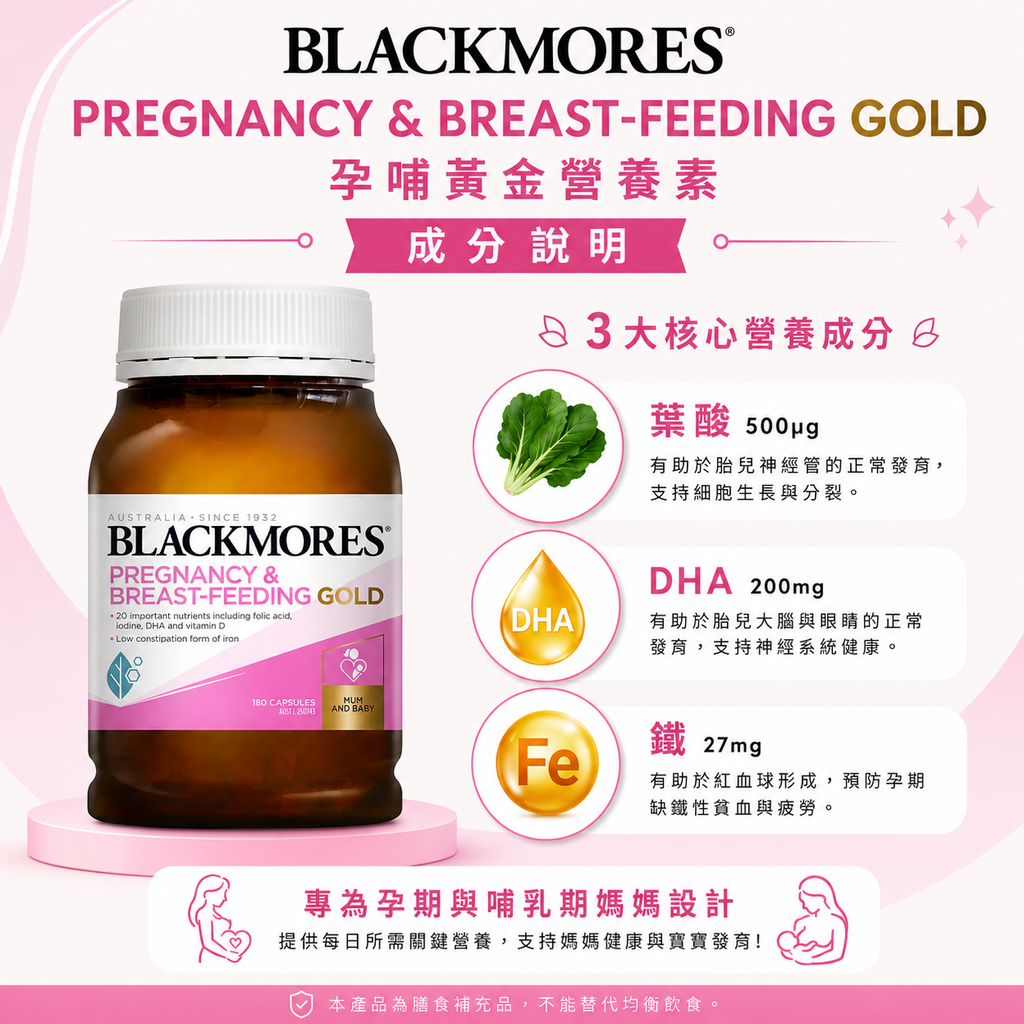 Blackmores孕婦黃金素180粒-2