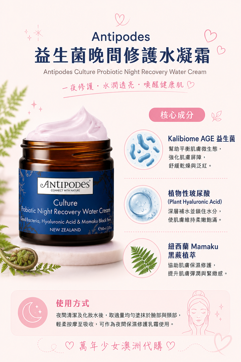 Culture Probiotic Night Recovery Water Cream 60ml-2