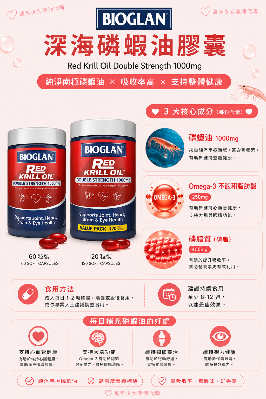 Bioglan Red Krill Oil™ Double Strength 1000mg-3