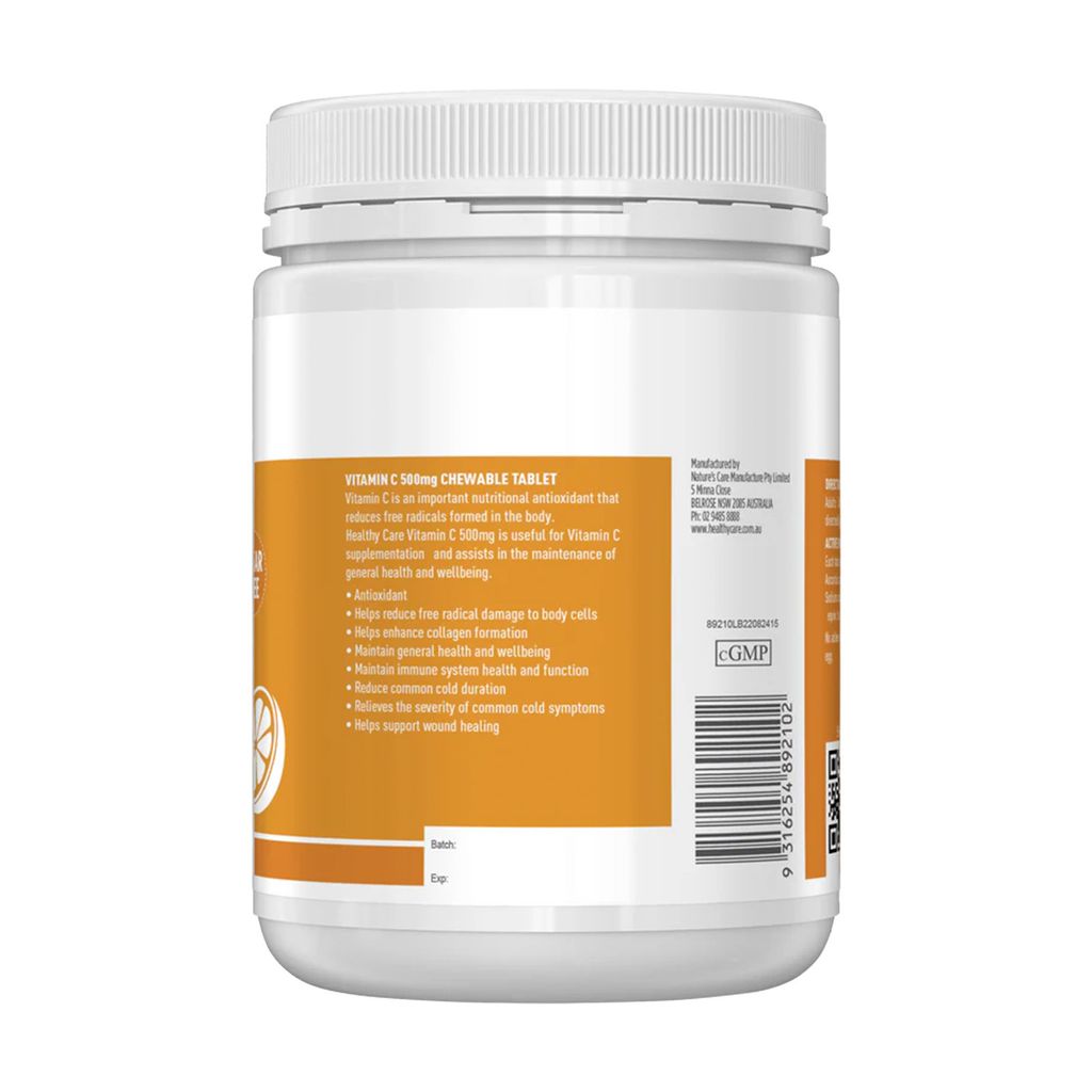 Healthy Care維他命C咀嚼片500粒(3)